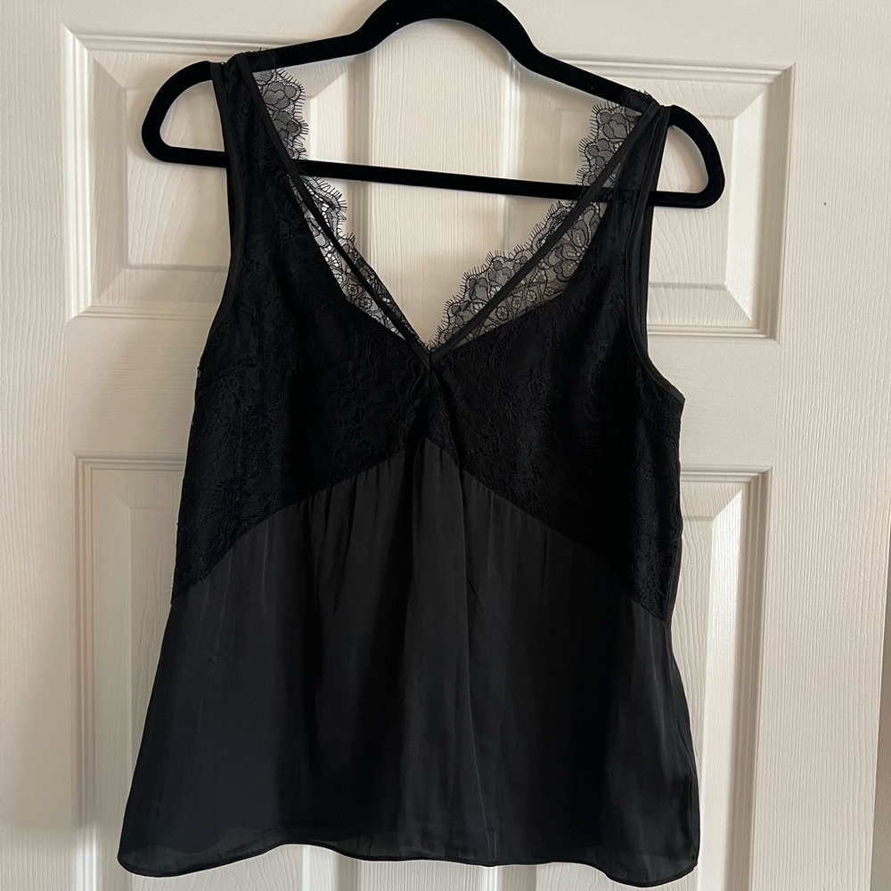 H&M black lace tank top- size small